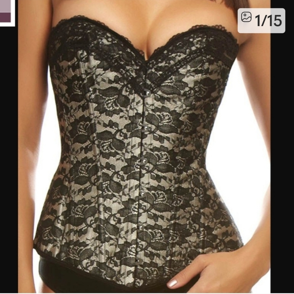 Black Lace Corset Top